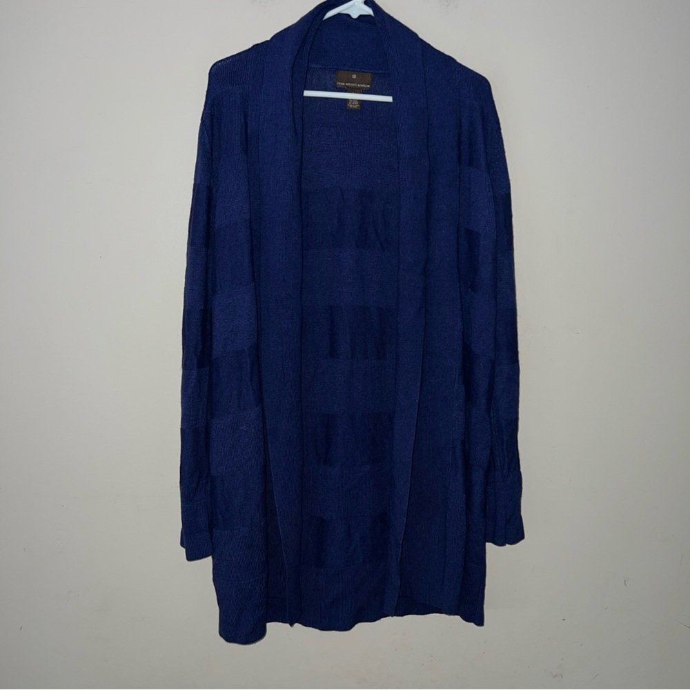 Fenn Wright Manson Blue Cotton Wool Alpaca Blend Cardigan Sweaters Large